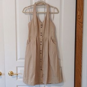 Anthropologie halter knee length dress w/ pockets